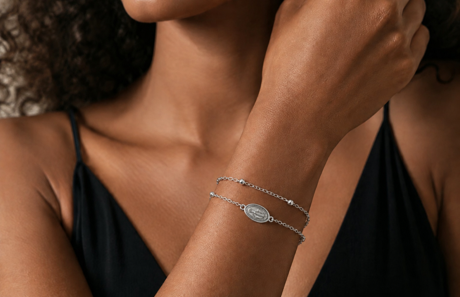 Bracelet Miracle double chaînette argenté
